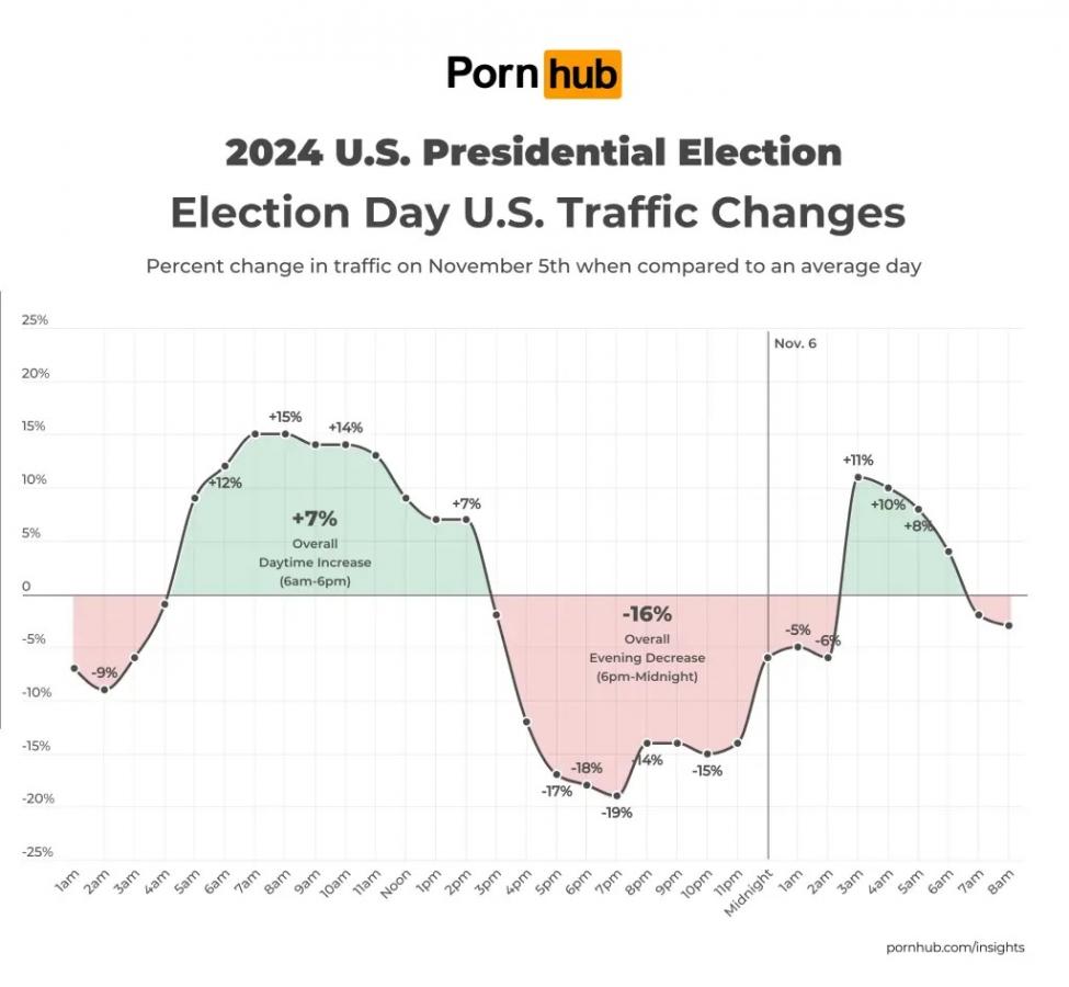 What US Searched On Election Day? Pornhub Releases Data TimelineDaily